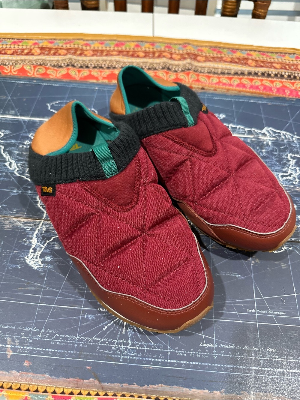Teva ReEmber Quilted Slippers – Rhubarb/Brown Multi – Size 9